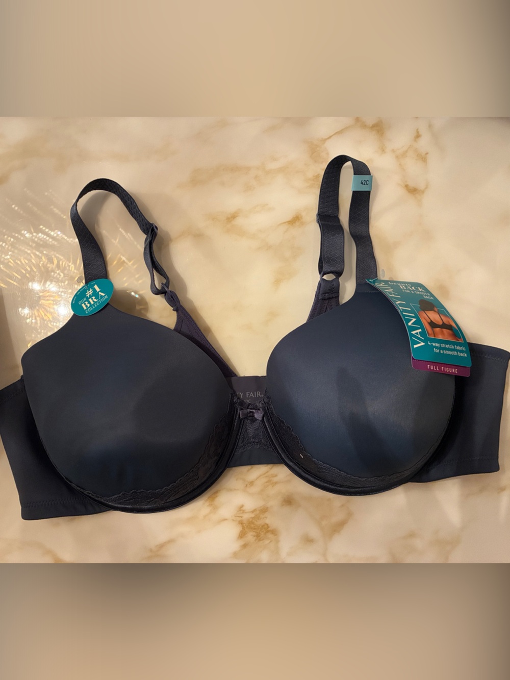 Vanity Fair Navy Smooth Molded Underwire Bra